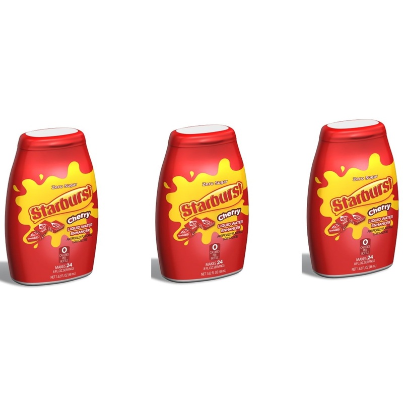 Starburst Liquid Water Enhancer – Cherry – Low Calorie Water Flavoring Drops (Pack Of 3)