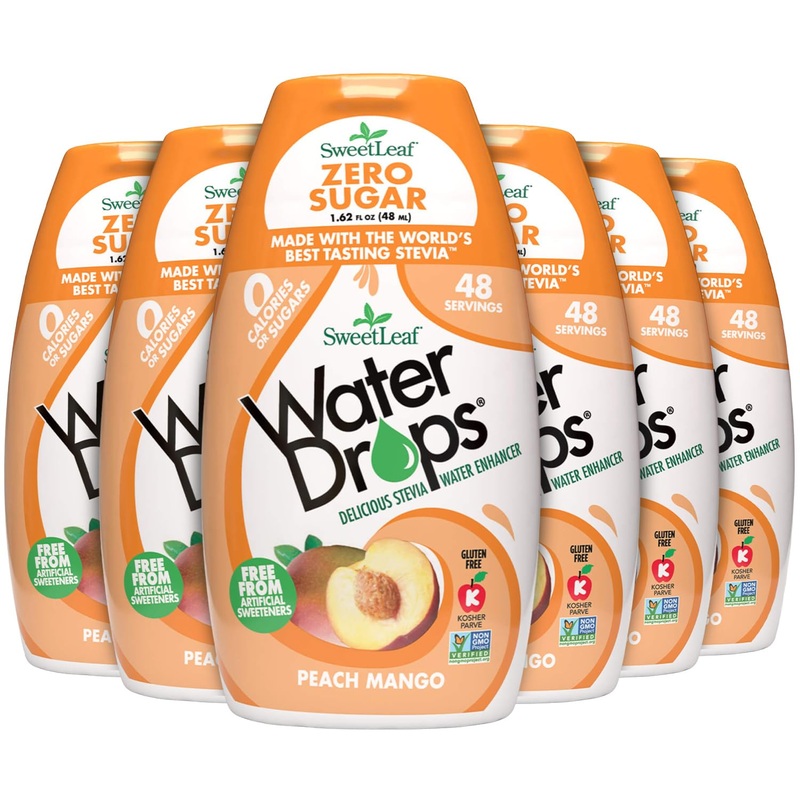 Sweetleaf Water Drops, Peach Mango – Sugar-Free Water Enhancer Drops, Stevia & Monk Fruit Sweetener Water Flavoring, 1.62 Oz (Pa
