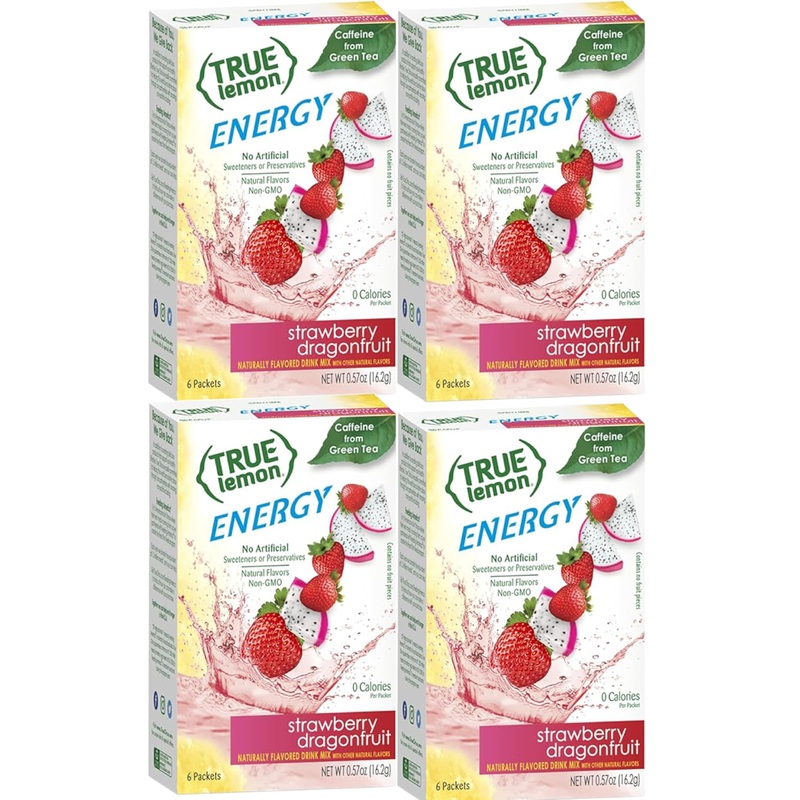 Truelemon Energy Drinks Strawberry Dragonfruit 4 Boxes Of 6 Each