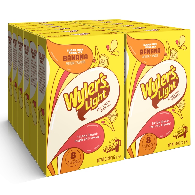 Wyler’S Light Singles To Go Powder Packets, Water Drink Mix, Watertok Banana, 96 Servings, 8 Count X Pack Of 12