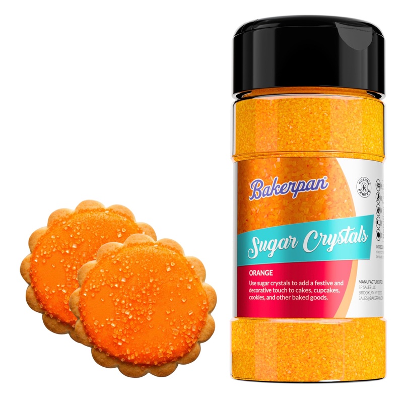 Bakerpan Sugar Sprinkles For Baking – 7 Ounce Orange Decorating Sugar Crystals For Cookies, Cake Pops, Ice Cream (Made In Usa)