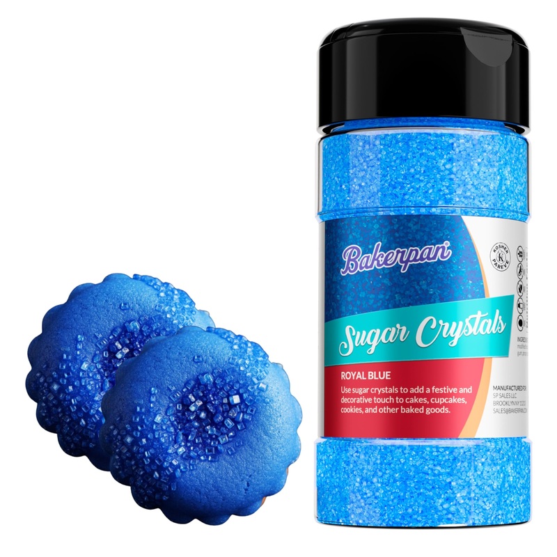 Bakerpan Sugar Sprinkles For Baking – 7 Ounce Royal Blue Decorating Sugar Crystals For Cookies, Cake Pops, Ice Cream (Made In Us