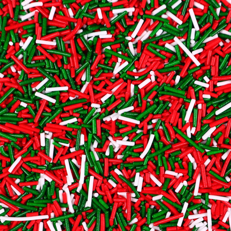 Christmas Sprinkles For Cake Decorating, 3.52Oz Red Green Sprinkles, Edible Jimmies Sprinkles For Cupcake Toppers Baking Cookie