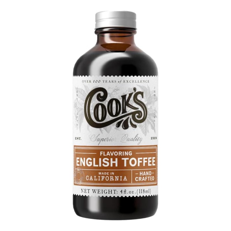 Cook’S, English Toffee Flavoring For Baking, Icing, Cinnamon Rolls, Scones, 4 Oz