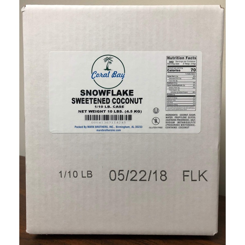 Coral Bay Snowflake, Sweetened Coconut, 10 Lb
