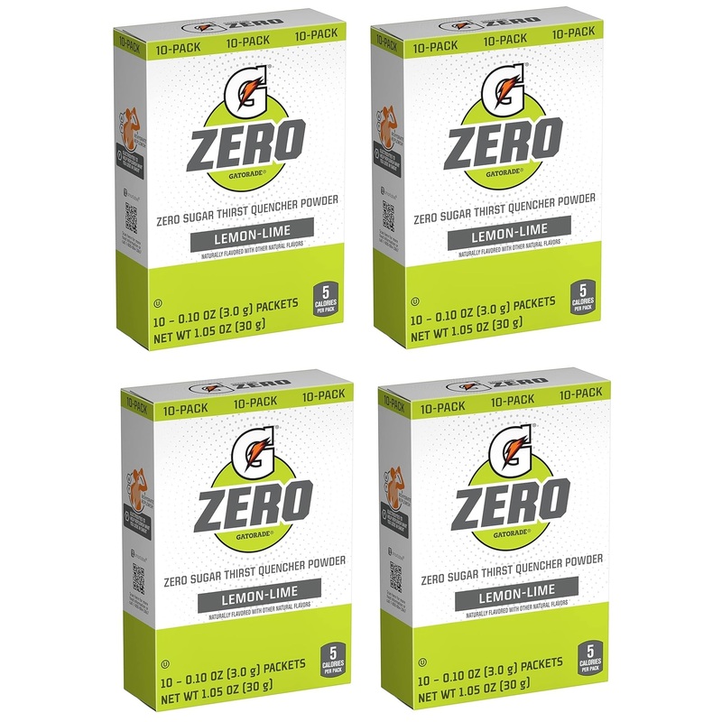 G Zero Thirst Quencher Powder Packets, 0.10 Oz Individual Packets (40 Count) (Lemon Lime)