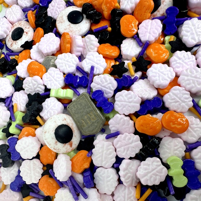 Halloween Confetti Sprinkles Bulk Tombstone Bat And Pumpkin For Cake Decorating, Edible Eye Themed Sprinkles For Cookie Decorati