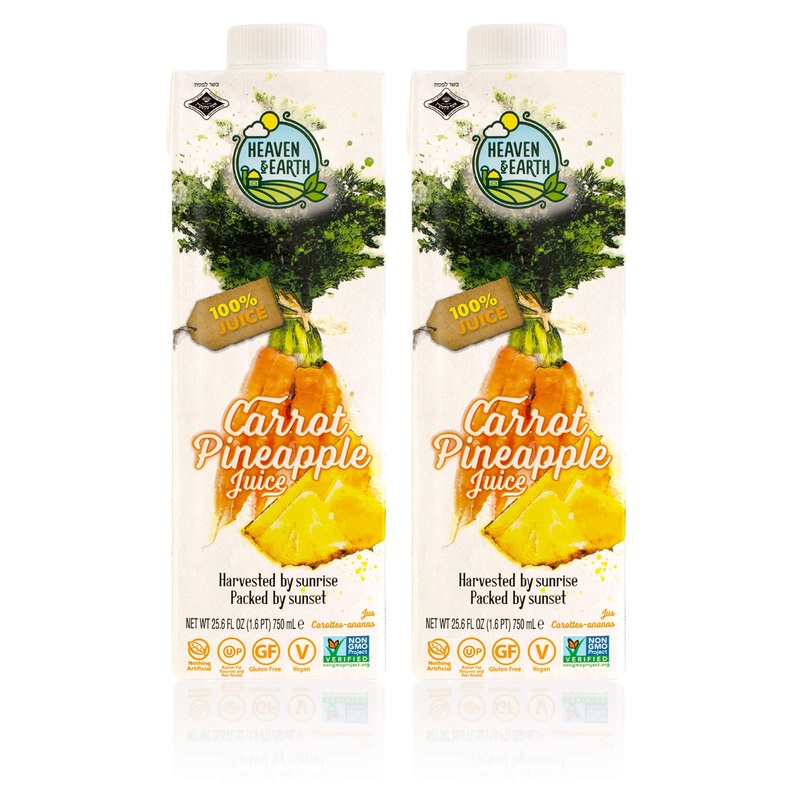 Heavan & Earth 100% Carrot And Pineapple Juice 25.6 Oz (2 Pack)