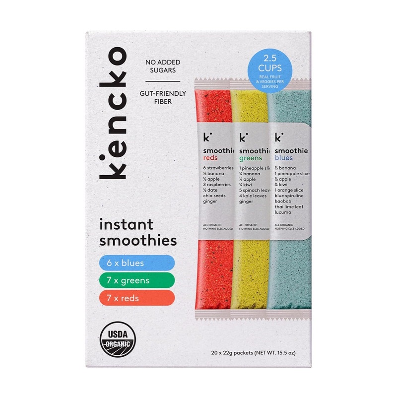 Kencko Smoothie Mix Variety Pack – 20 Instant Breakfast Smoothies – 100% Organic Fruit And Vegetable Superfoods, Natural, Health
