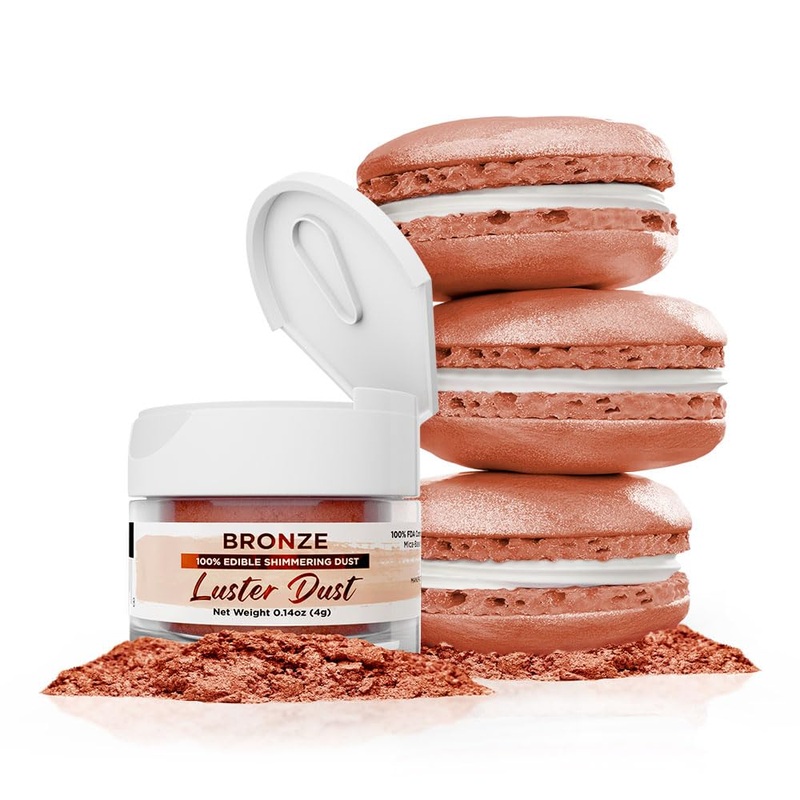 Luster Dust – Bronze Gold (4G 1X Jar) | Edible Vegan Dust & Paint For Cake Decorating, Ice Cream, Desserts, Cocktails And Bevera