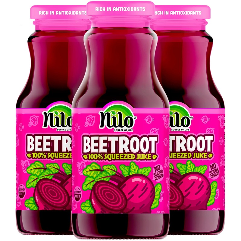 Nilo Beetroot Juice | 100% Squeezed Beetroot Remolacha | No Sugar Added | Non Gmo | Not From Concentrate | 8.45 Oz (Pack Of 12)