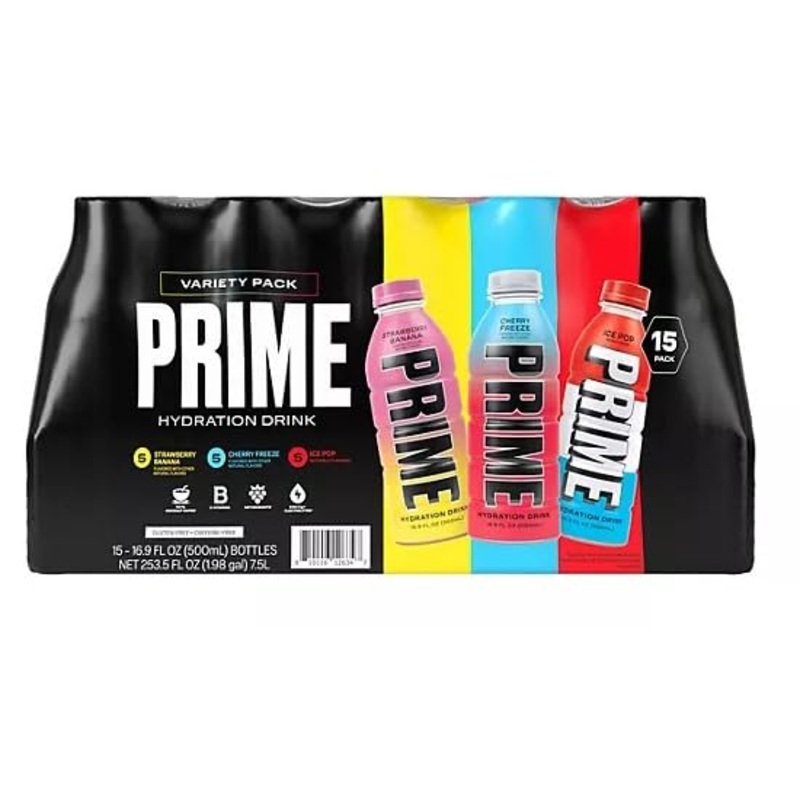 Prime Hydration Drink Variety Pack 2.0, 16.9 Fl. Oz., 15 Pk.