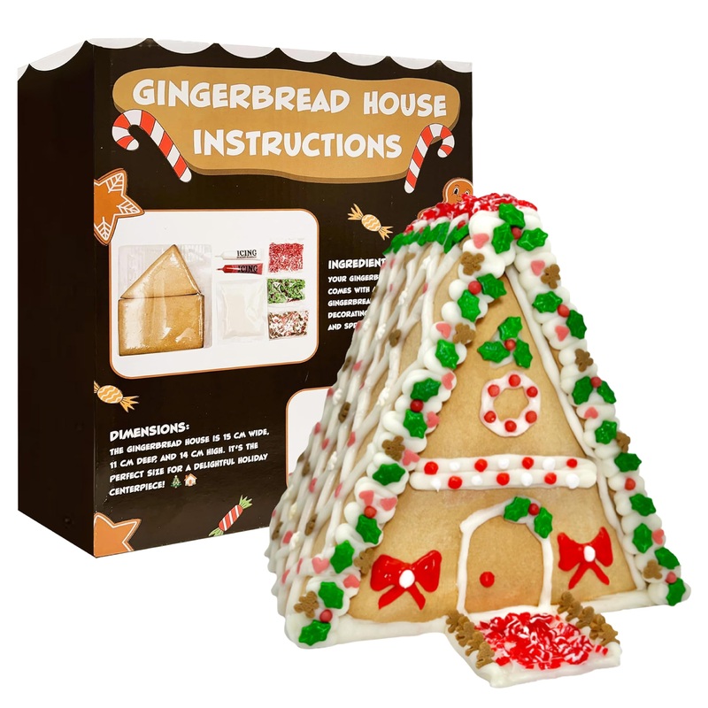 Sarah’S Candy Factory Gingerbread Cookie House Kit – 1.6 Lbs – Easy To Decorate – Includes Everything Needed To Assemble And Dec