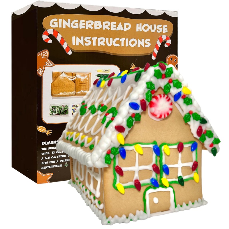 Sarah’S Candy Factory Gingerbread Cookie House Kit – 2 Lbs – Easy To Decorate – Includes Everything Needed To Assemble And Decor