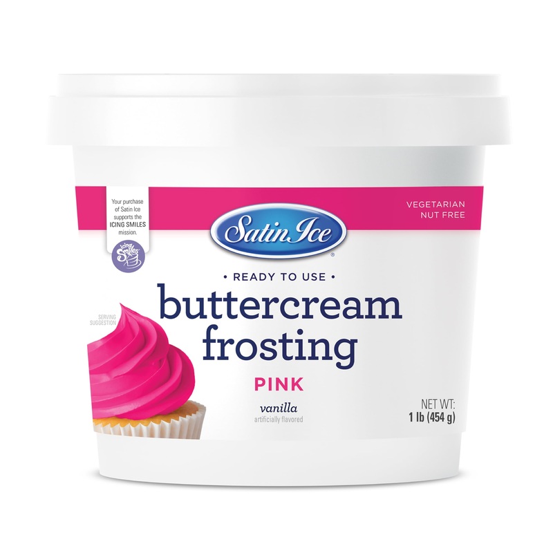 Satin Ice Pink Buttercream Frosting – 1Lb – Pail