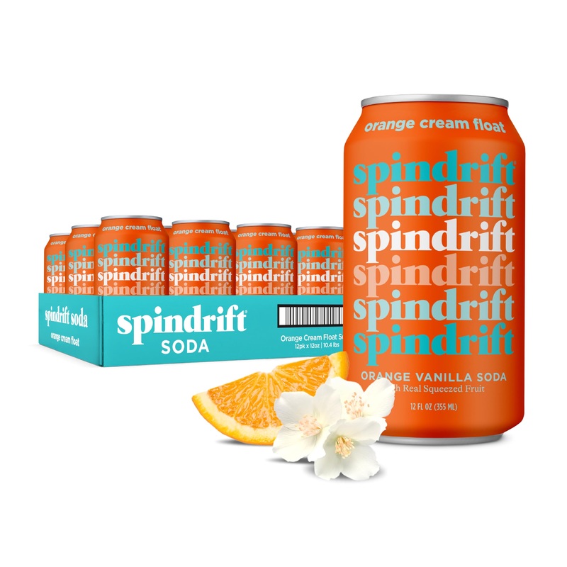 Spindrift Soda With Real Squeezed Fruit, Orange Cream Float, Kosher, Gluten Free & Non-Gmo, 12 Fluid Ounce (Pack Of 12)