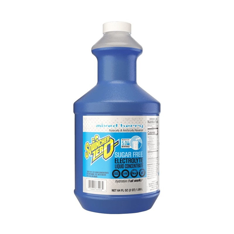 Sqwincher Zero Liquid Concentrate, Mixed Berry, 64 Fl Oz (Case Of 6)