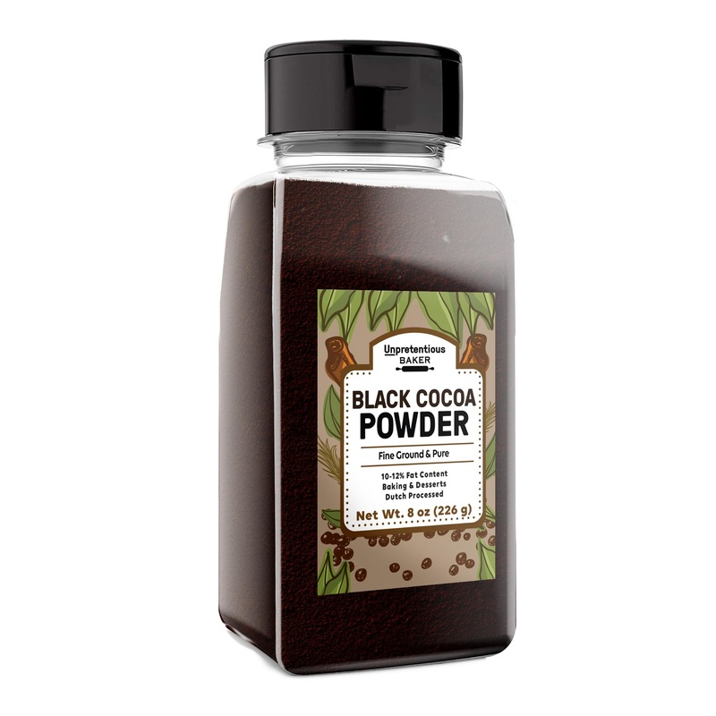 Unpretentious Black Cocoa Powder, Dutch Processed, Cookies & Cakes, Rich & Decadent (8 Ounce)