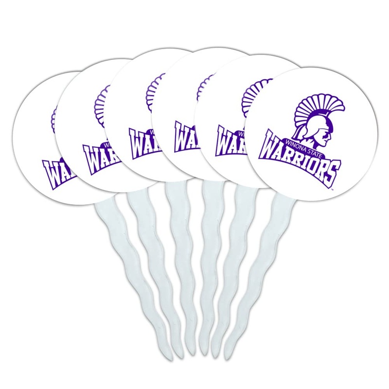 Winona State University Secondary Logo Cupcake Picks Toppers Decoration Set Of 6