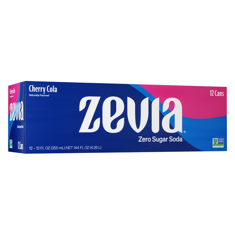 Zevia Zero Sugar Soda, Cherry Cola, 12 Ounce Cans (Pack Of 12)
