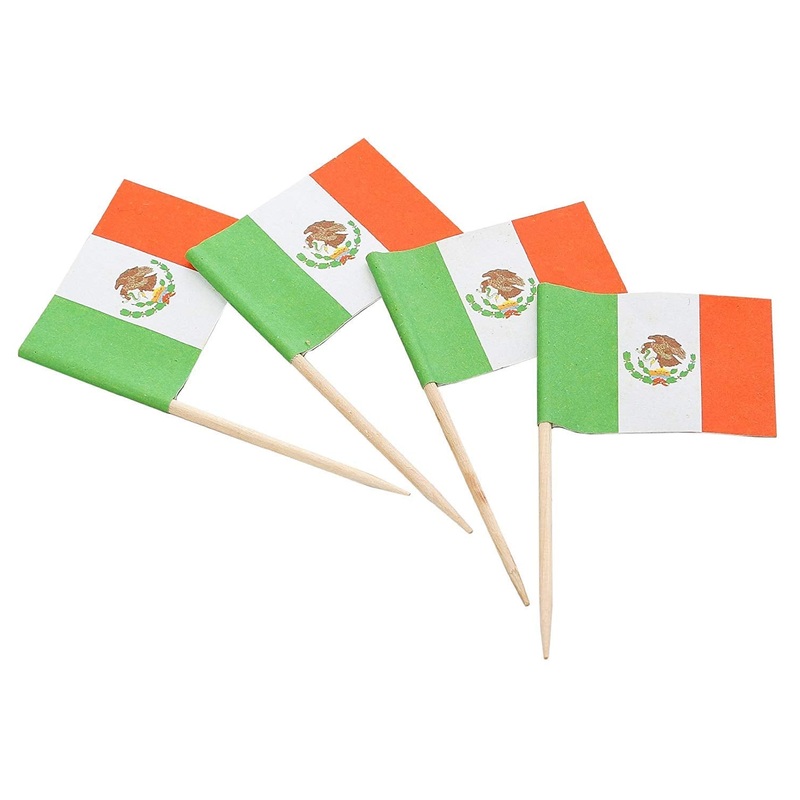 1,440 Count | Kingseal Mexican Flag Toothpicks, 2.5 Inch, Ideal For Mexican Restaurants, Cinco De Mayo, Appetizers, Cocktails, A