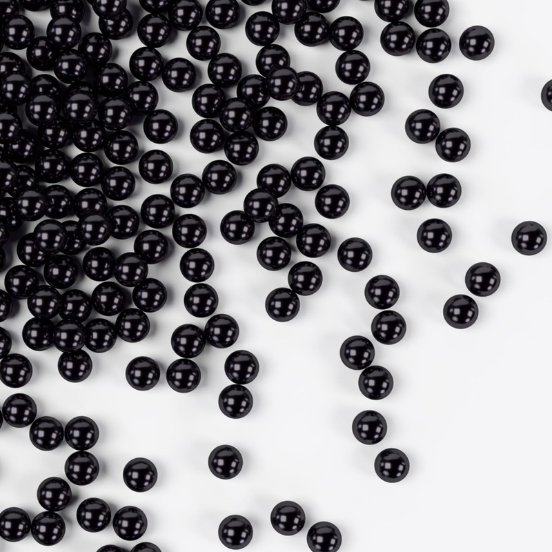 Bayep Edible Pearls For Cake Decorating 10Mm Black Sprinkles For Cookies, Baking, Ice Cream, Cupcake Topper Pearl Sprinkles Perf