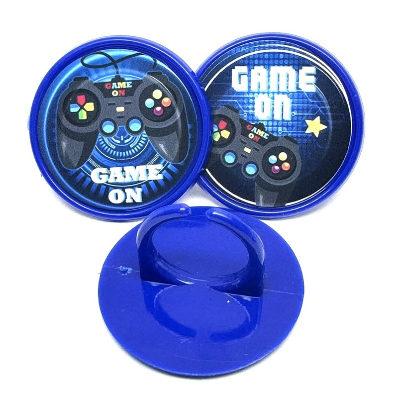 Blue Fox Baking Game On Cupcake Toppers Video Game Birthday Party Supplies Decorations Rings- Package Of 24