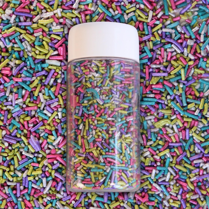 Confect Rainbow Sprinkles Mix – Custom Blend Jimmies For Cake, Cupcake & Cookie Decorating – (Frosted Rainbow) Vegan, Gluten-Fre