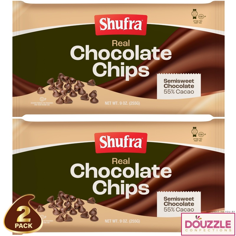 Douzzle Gluten Free Dark Chocolate Chips For Baking – For Cookies, Cakes, Cupcakes (9 Oz, Pack Of 2) Kosher For Passover Food –