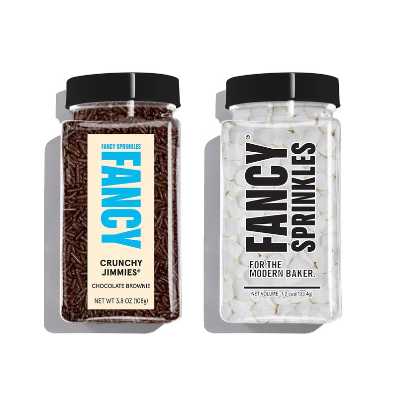 Fancy Sprinkles Gimme S’More Sprinkle Set Featuring Chololate Jimmies And Mini Marshmallows For Dessert Decorating, Smores And H