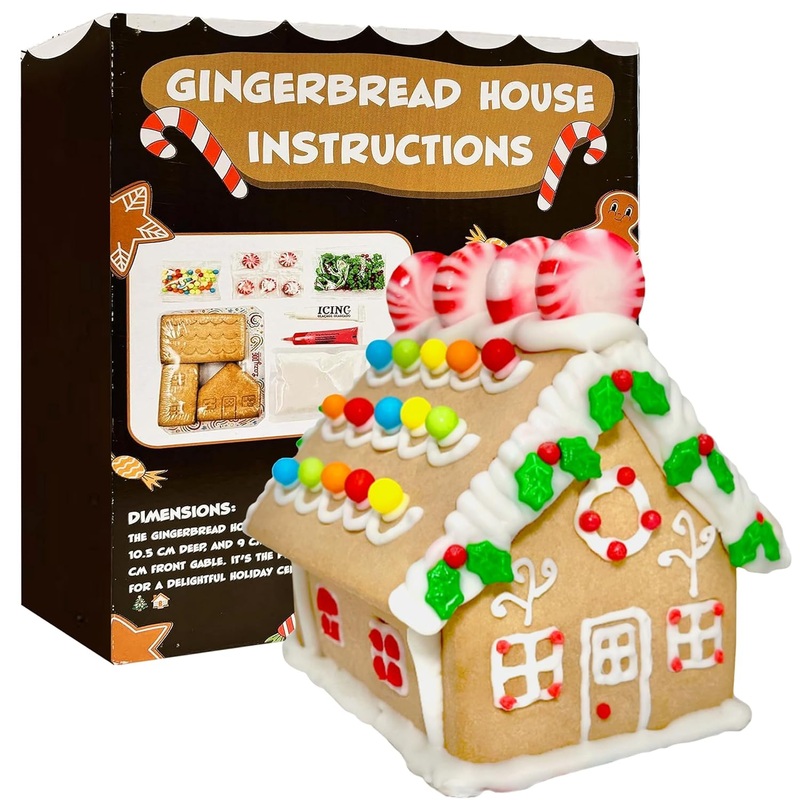 Gingerbread Cookie House Kit – 1.1 Lbs – Easy To Decorate – Includes Everything Needed To Assemble And Decorate For Christmas Ho