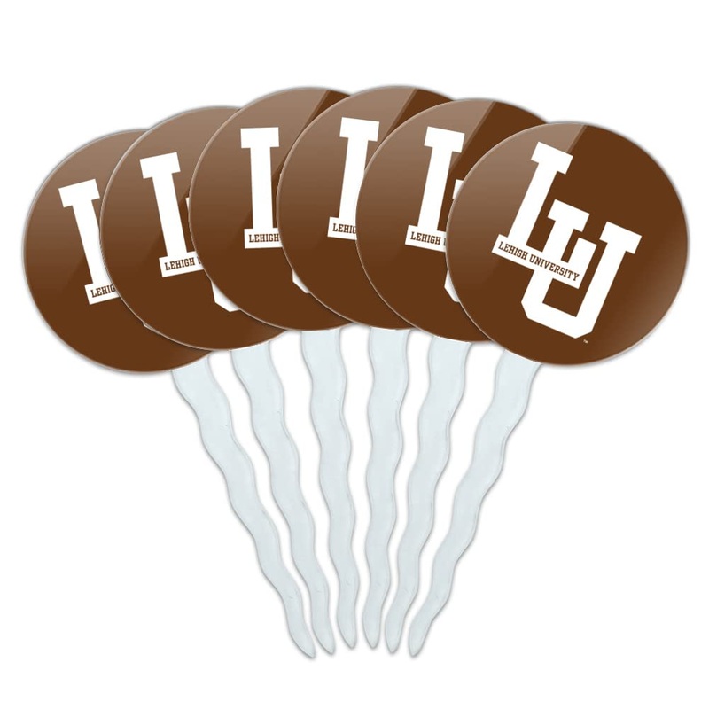 Lehigh University Primary Logo Cupcake Picks Toppers Decoration Set Of 6