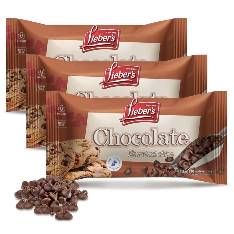 Lieber’S Chocolate Flavored Chips – 9 Oz Bag – Gluten-Free, Vegan, Dairy-Free Chocolate Chips – Perfect For Baking, Snacking, An
