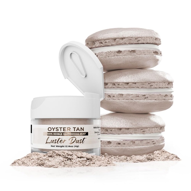 Luster Dust – Oyster Tan (4G 1X Jar) | Edible Vegan Dust & Paint For Cake Decorating, Ice Cream, Desserts, Cocktails And Beverag