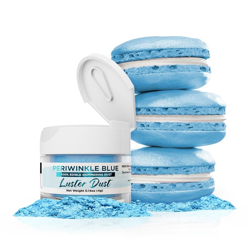 Luster Dust – Periwinkle Blue (4G 1X Jar) | Edible Vegan Dust & Paint For Cake Decorating, Ice Cream, Desserts, Cocktails And Be