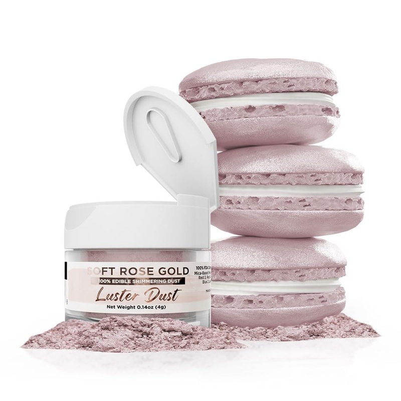 Luster Dust – Soft Rose Gold (4G 1X Jar) | Edible Vegan Dust & Paint For Cake Decorating, Ice Cream, Desserts, Cocktails And Bev