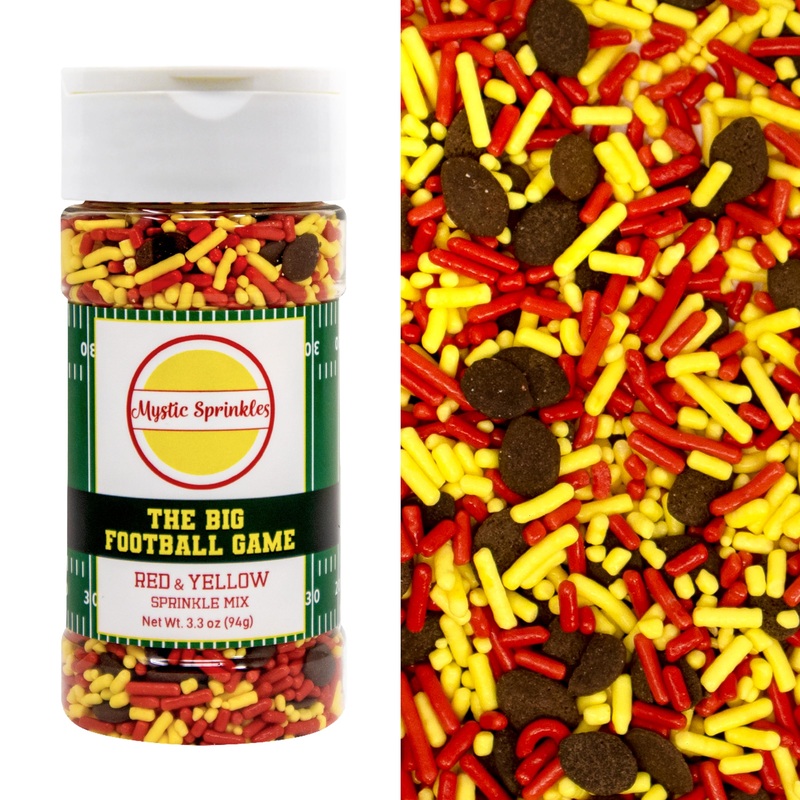 Mystic Sprinkles The Big Football Game Jimmy Mix 3Oz Bottle (Red & Yellow Sprinkle Mix 3Oz)