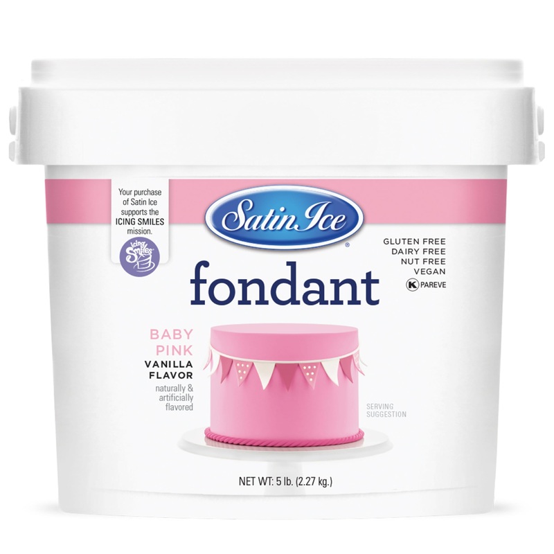 Satin Ice Fondant For Cake Decorating, Baby Pink (5 Pound)