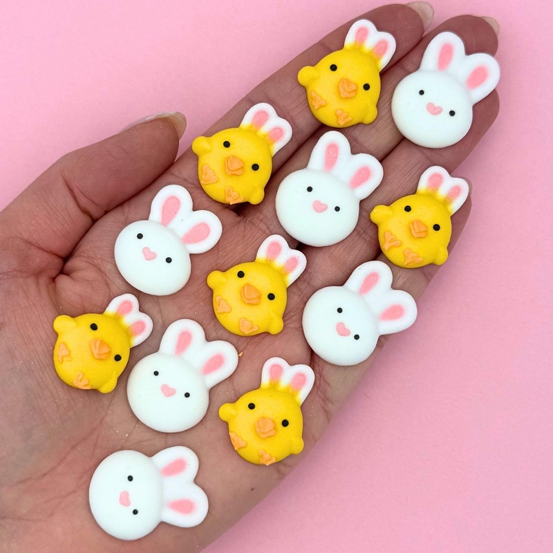 12 Easter Icing Shapes – Bunnies & Chicks – Edible Easter Sprinkles – By Simply Sucr   (36 Easter Shapes)