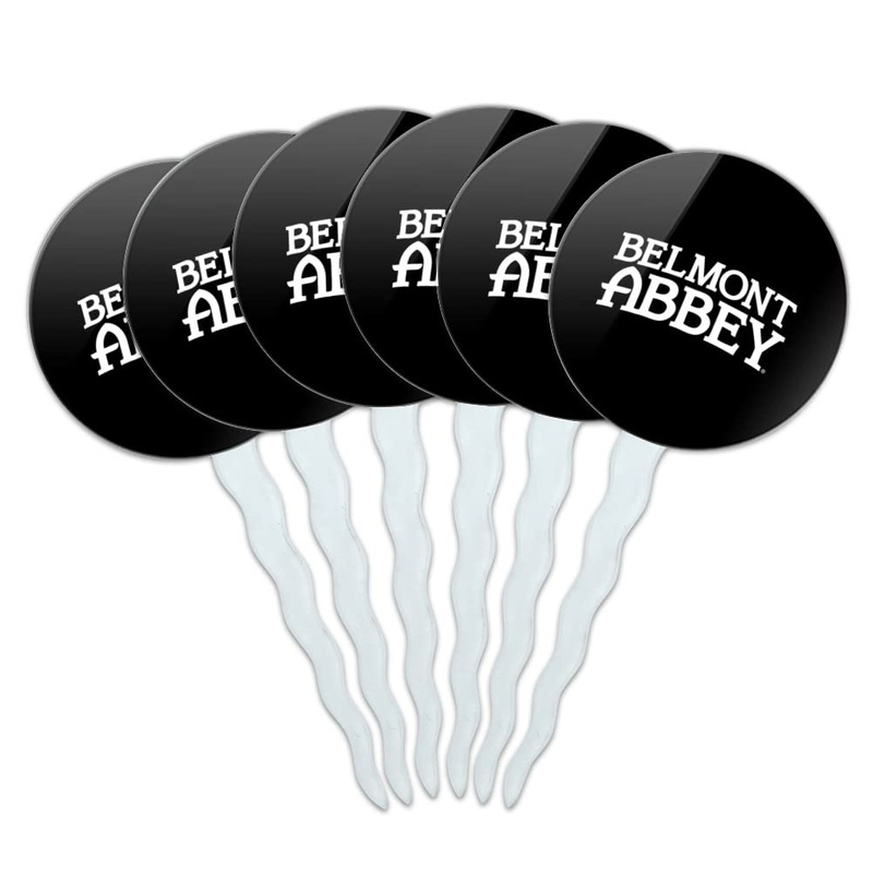 Belmont Abbey College Secondary Logo Cupcake Picks Toppers Decoration Set Of 6
