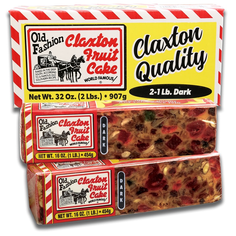 Claxton Fruit Cake – 2-1 Lb. Dark Recipe – Each Cake Individually Wrapped For Freshness