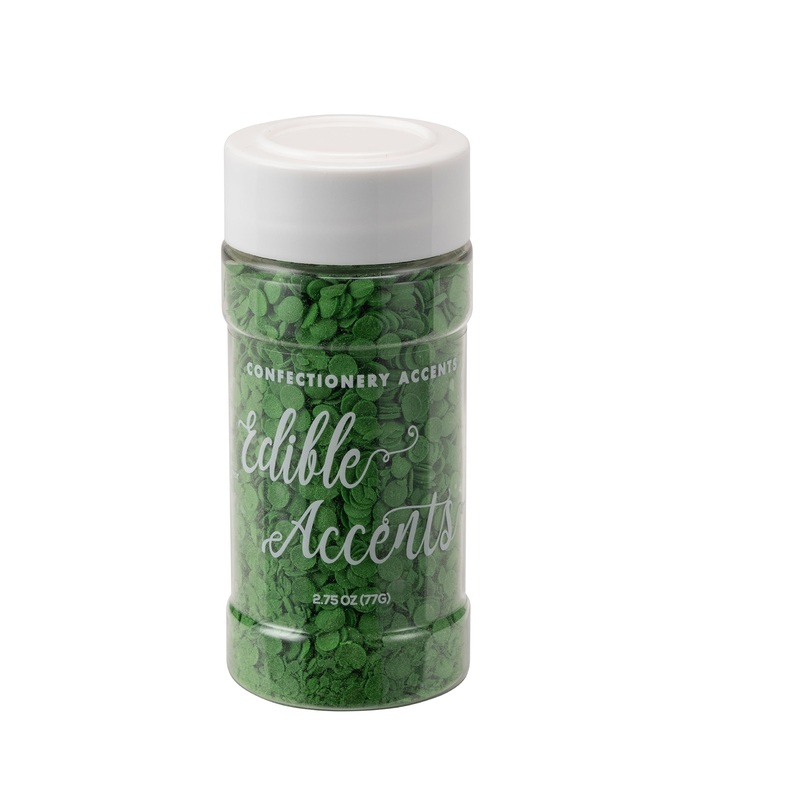 Edible Accents Green Sequins – Confectionery Accents, Gluten Free, Egg Free, Nuts Free, Kosher, Fancy Sprinkles Medley Mix, For