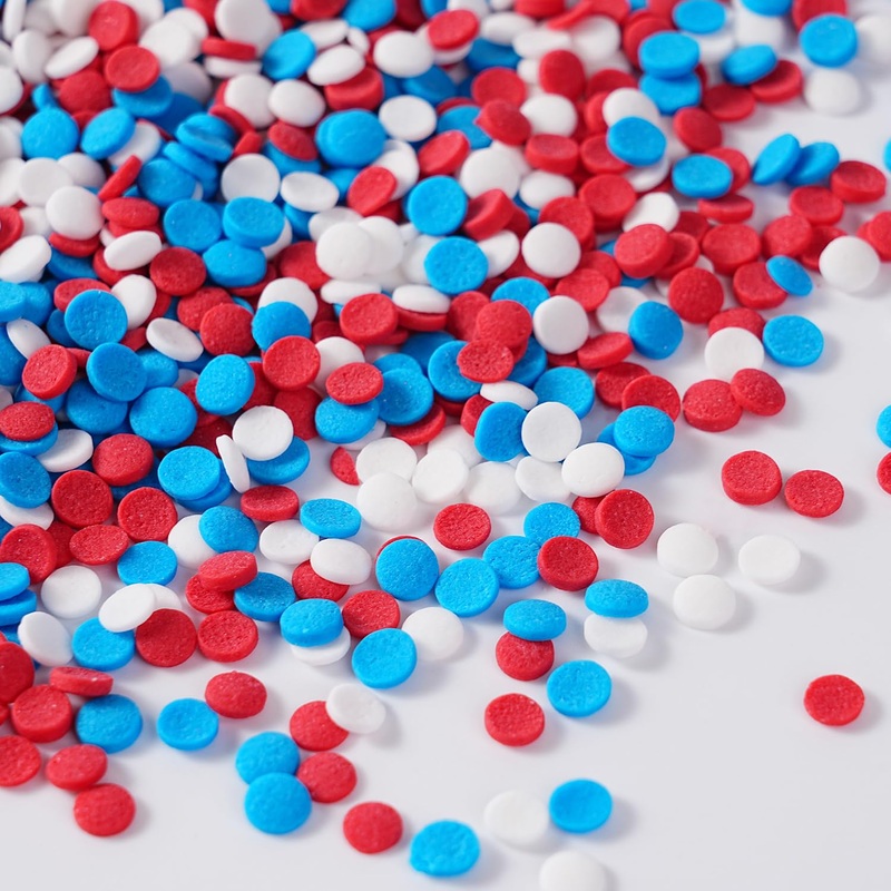 Edible Confetti Sprinkles For Cake Decorating, Red White And Blue Sprinkles, 4Th Of July, Patriotic Confetti For Cake, Cupcakes,