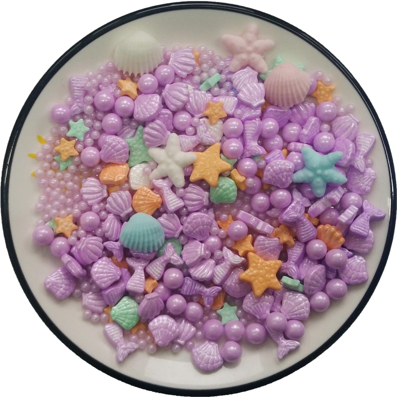 Edible Purple Ocean Mermaid Candy Sprinkles Starfish Dessert Sprinkle Shell Cake Cupcake Toppers Pearl Cookie Decorations Sweet