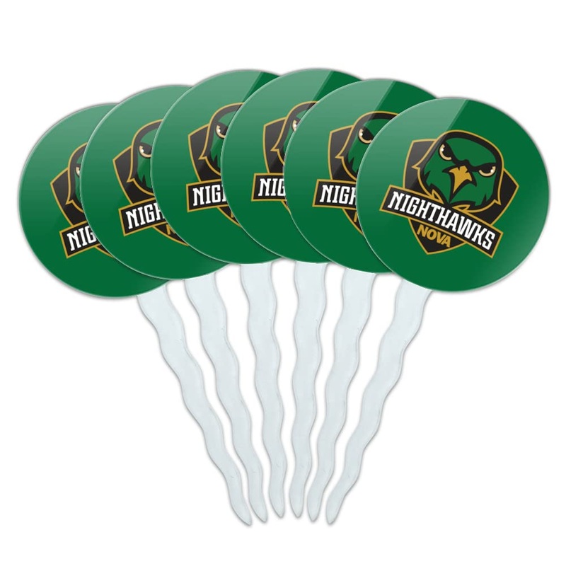 Graphics & More Northern Virginia Community College Primary Logo Cupcake Picks Toppers Decoration Set Of 6