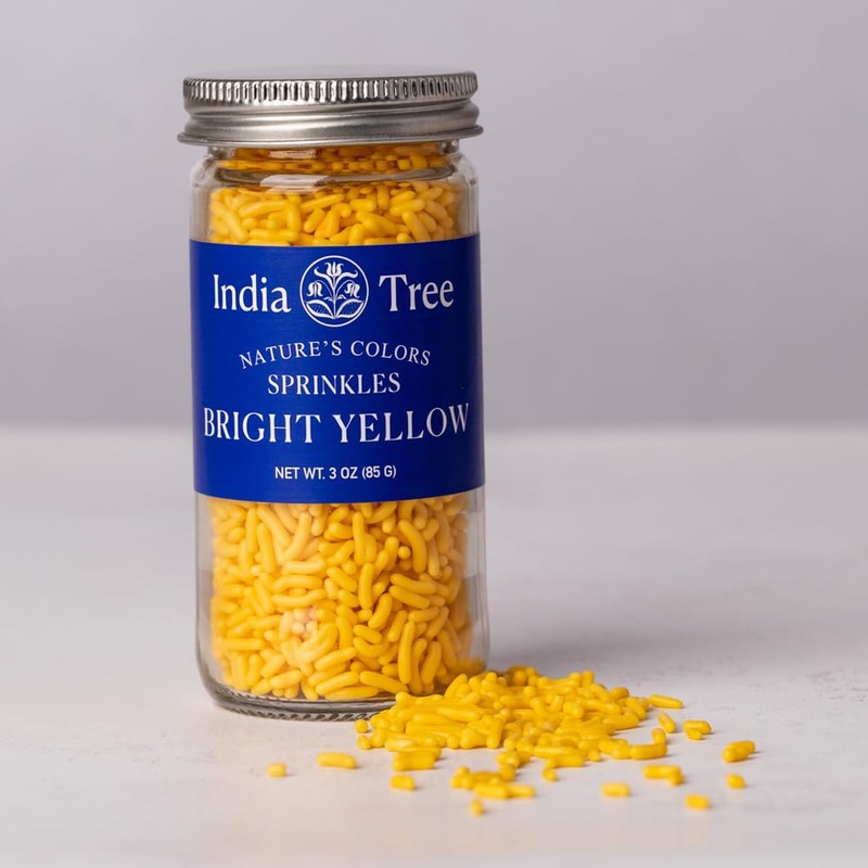 India Tree Nature’S Colors Bright Yellow Sprinkles 3 Oz | Natural, Vegan, Non-Gmo, Top 9 Allergen-Free