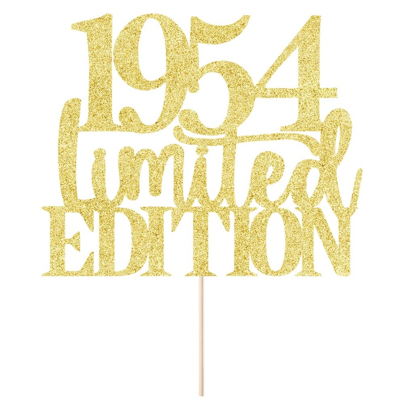 Limited Edition 1954 Cake Topper 71Th Birthday Happy Birthday Cake Topper Men And Women Cheer 71Years Old Handmade Golden Glitte