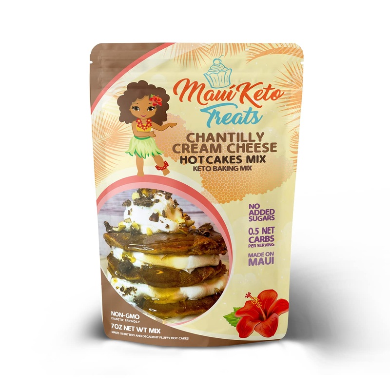 Maui Keto Treats Butter Cream Hot Cake Mix – Gluten Free, Low Carb Prepared With Almond Flour – 7.5 Oz (Chantilly Cream Cheese H