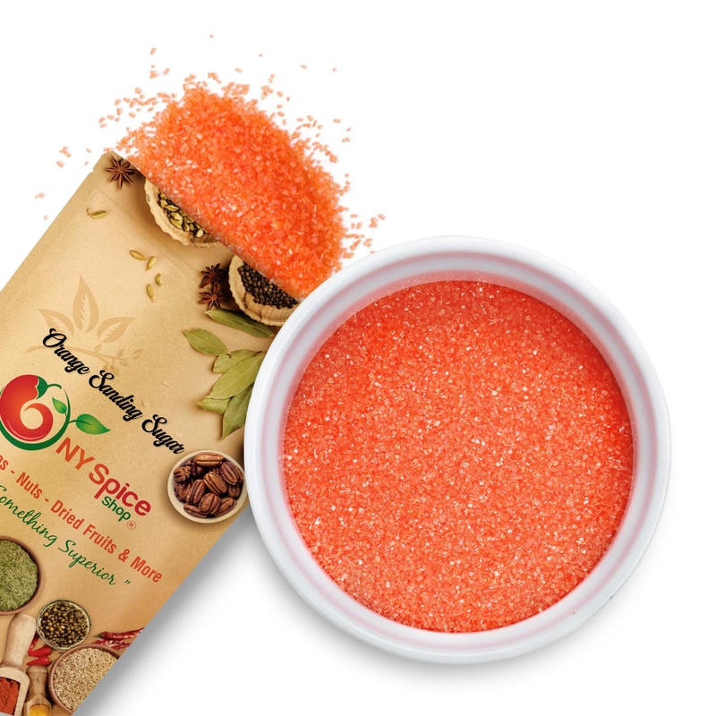 Ny Spice Shop Orange Sanding Sugar For Memorial Day – 8 Ounce Sweet Colorful Edible Sprinkles For Candy Dish – Chocolate Sprinkl