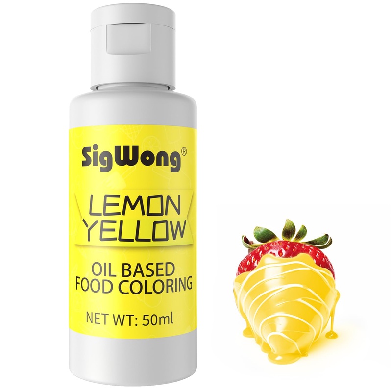 Oil Based Food Coloring For Chocolate – 50Ml Lemon Yellow Upgraded Edible Oil Based Food Dye For Cake Decorating, Baking, Candy